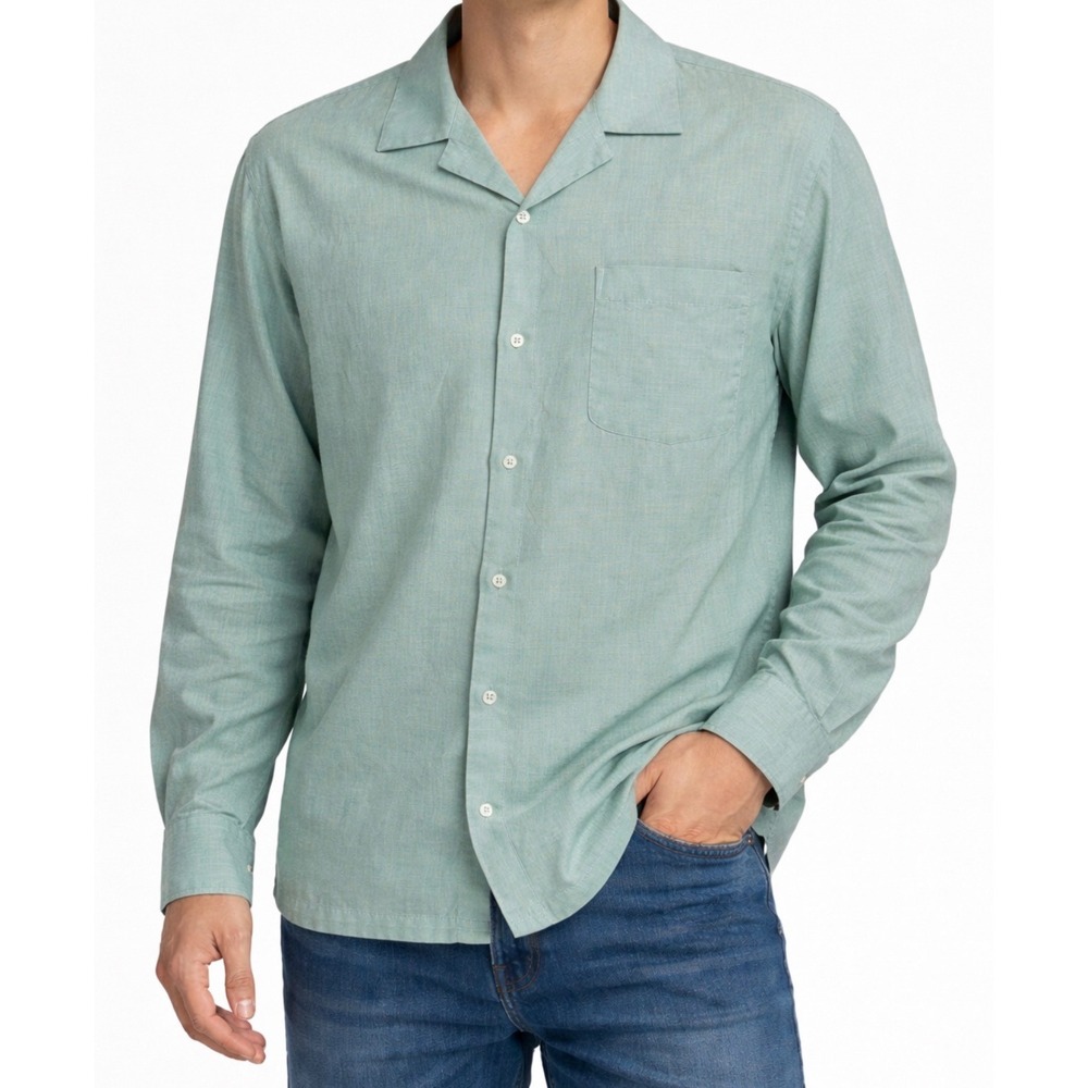 Mode Of One Men's  Blue Button Down Shirt  Cotton Stretch Work Office  new M‎